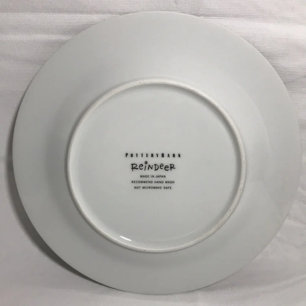 Pottery Barn Retired Reindeer Blitzen Luncheon Salad Dessert Plate 8 1/2”